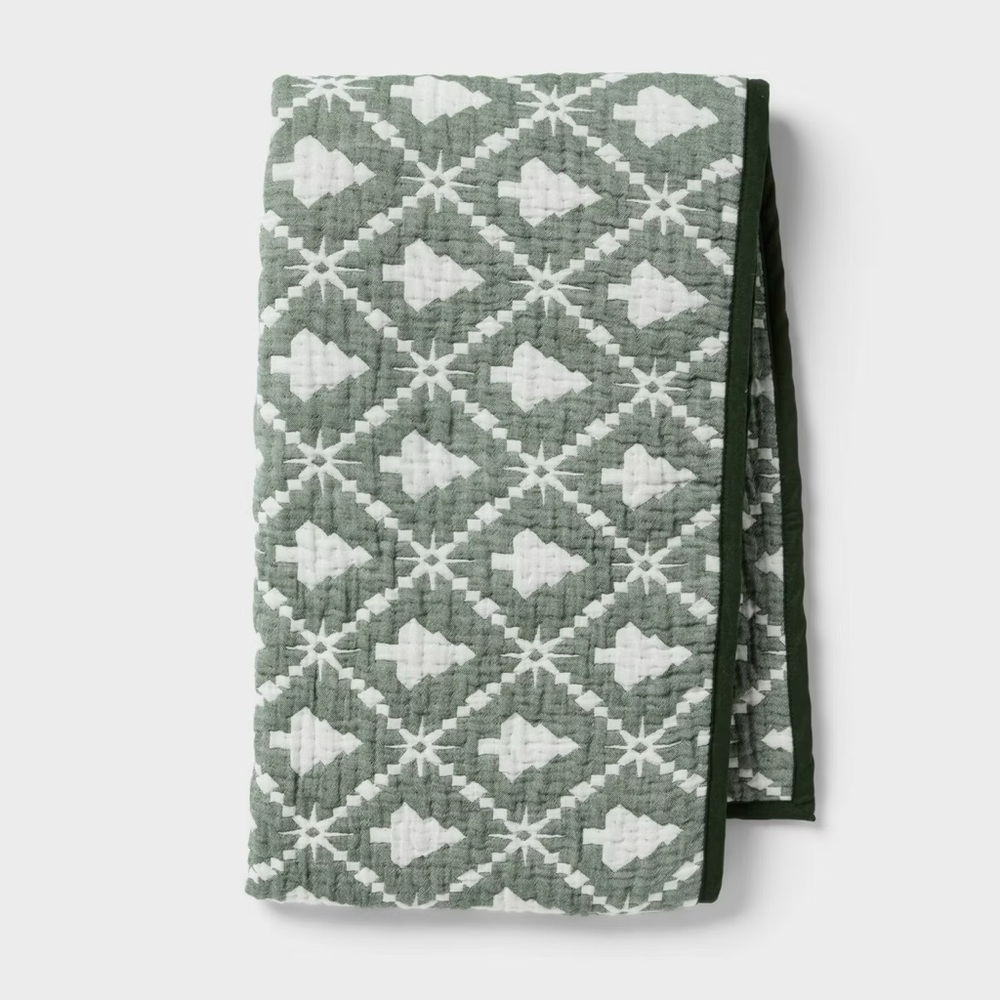 Body nwt Pillow Cover Reversible Matelasse Green Tree - Threshold